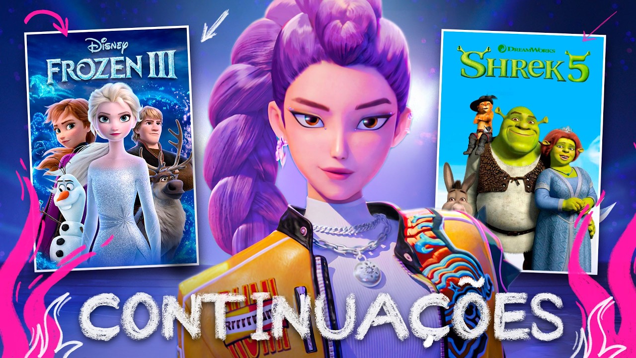 ANIMAÇÕES QUE VÃO TER CONTINUAÇÃO!!! 👀 - Frozen 3, Shrek 5, Guerreiras do KPOP 2 e mais