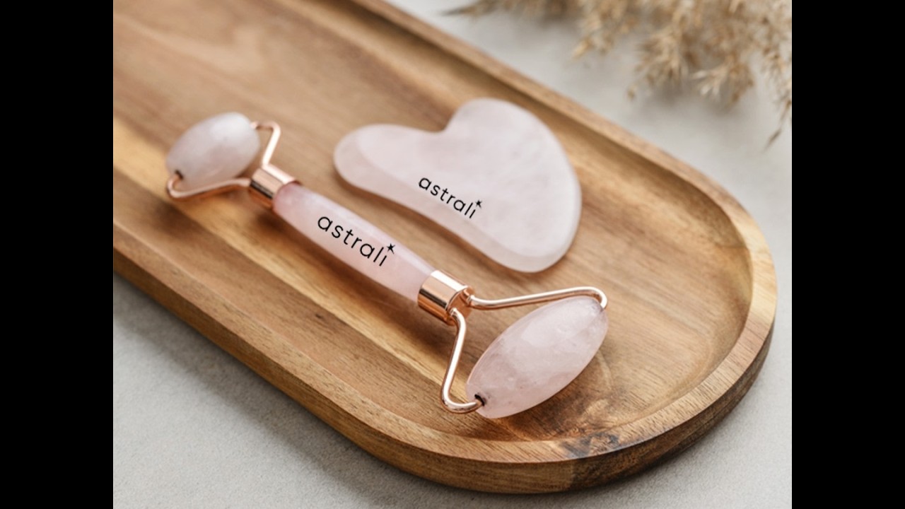 Gua Sha a Roll On ASTRALI - pomůcka pro jemnou masáž obličeje
