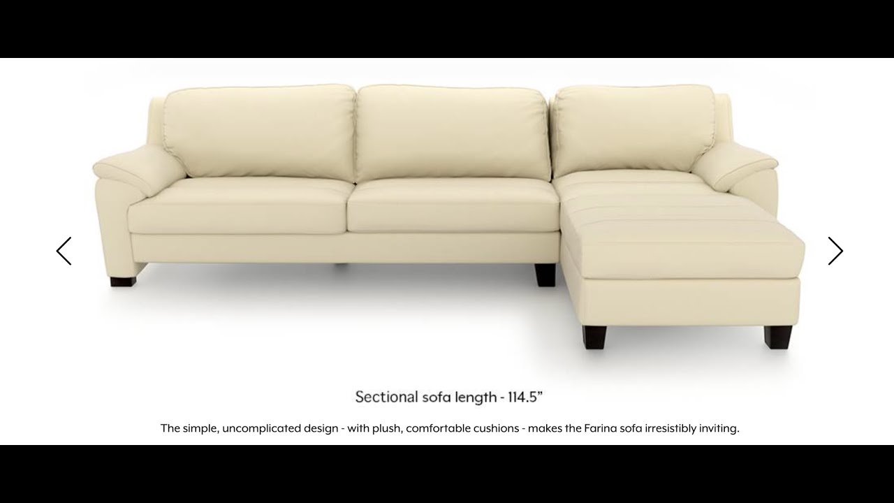 Urbanladder Farina Half Leather Sectional Sofa Cream Italian Leather