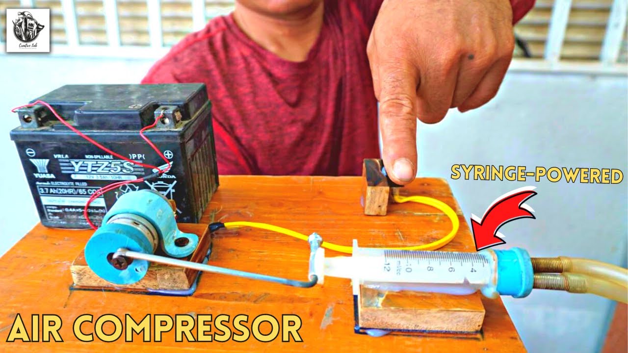DIY Small Air Compressor | Syringe-Powered Air Compressor | How to Make Air Compressor with Syringe