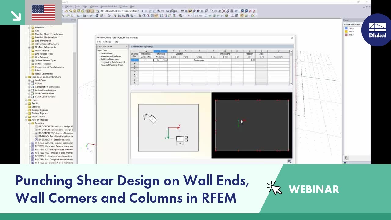 Webinar: Punching Shear Design on Wall Ends, Wall Corners and Columns in RFEM