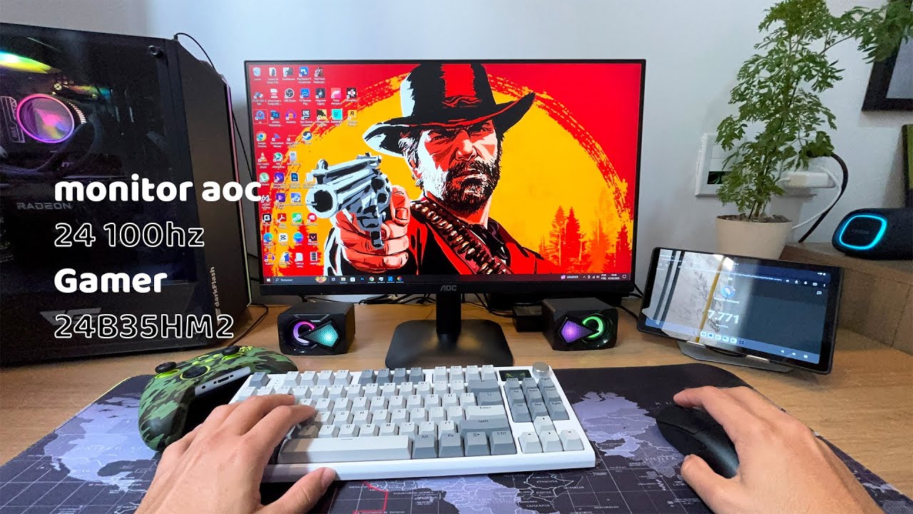 unboxing monitor AOC 24 24B35HM2 100hz 1ms gaming FHD