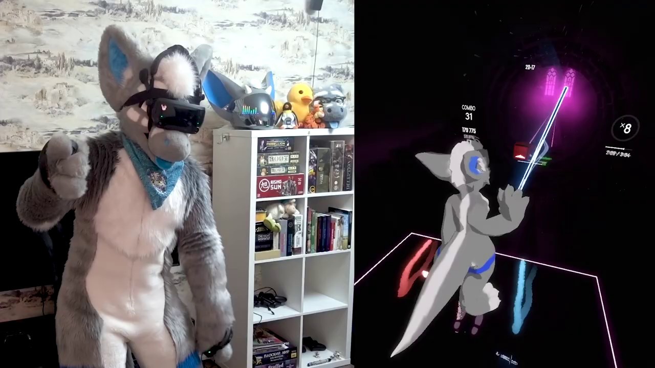 BeatSaber Expert Plus in fursuit - Blood Hunter