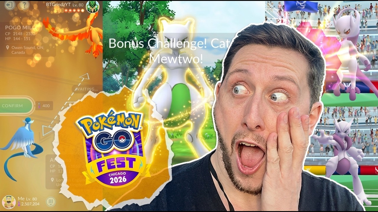 I Battled MEGA MEWTWO X & Y Unity Raids! Then THIS Lucky Trade Happened! Pokemon GOFest Chicago 2026