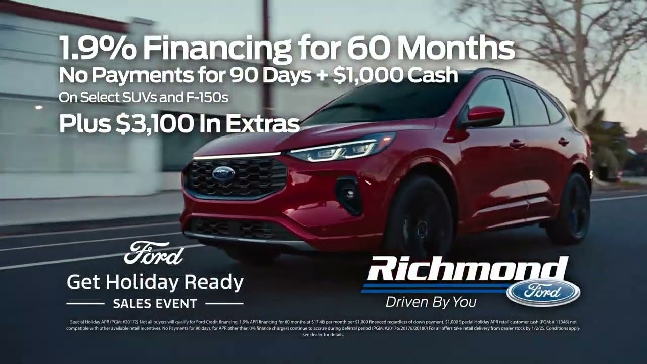 1.9 APR plus $1,000 Cash & No Payments for 90 Days - Get Holiday Ready