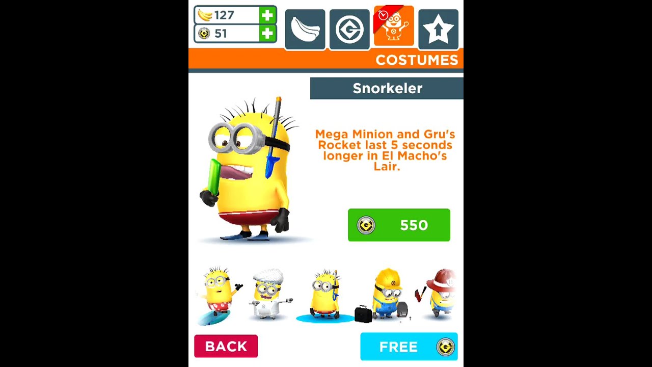 Snorkeler Costume: Minion Rush Despicable Me