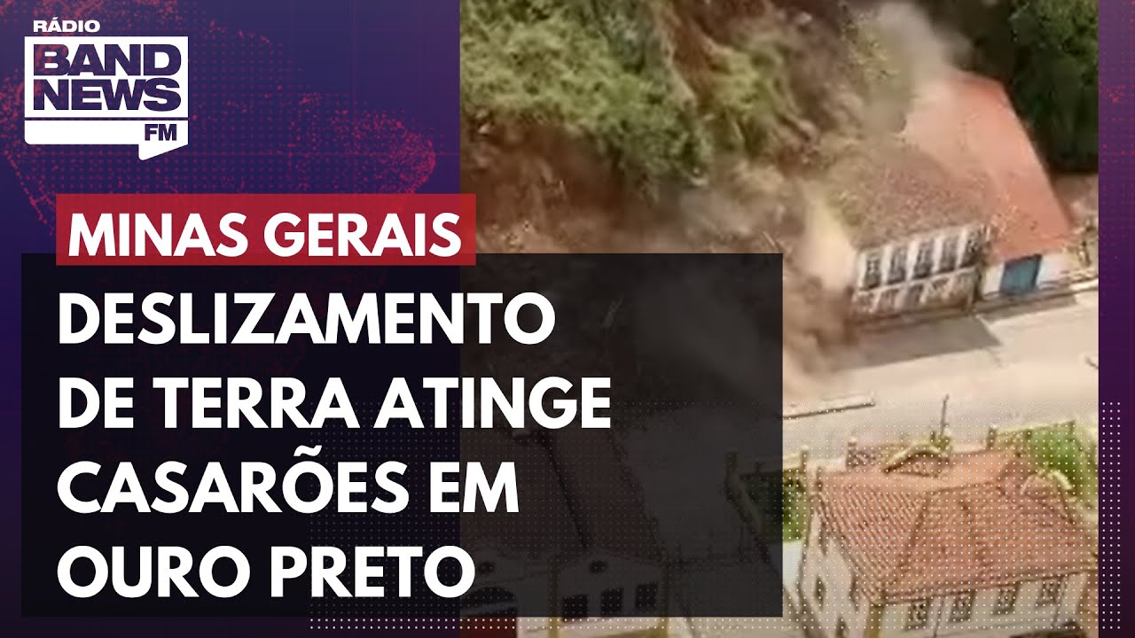 Deslizamento de terra atinge casarões em Ouro Preto (MG)