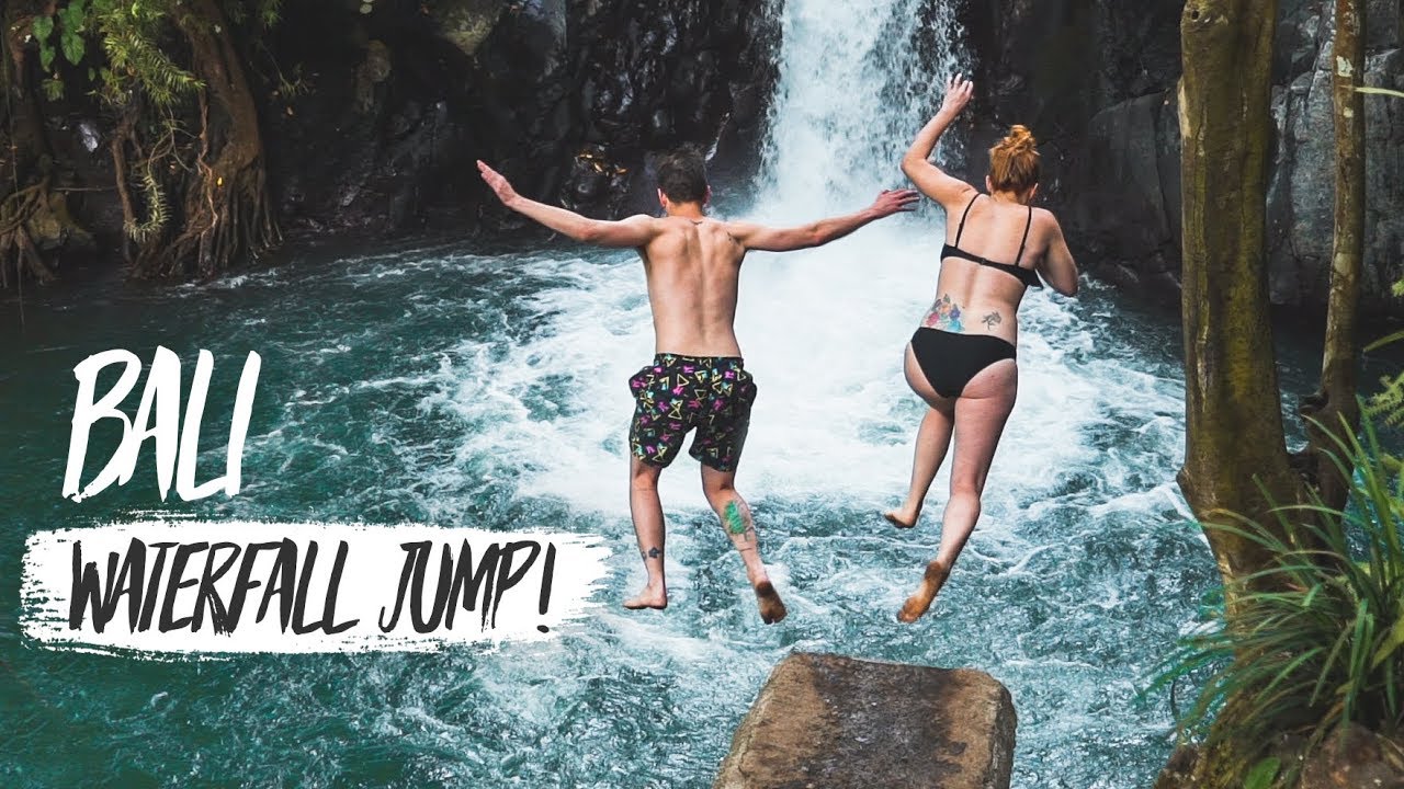 BALI IS BEAUTIFUL! - INSANE Waterfall Cliff Jumping + Exploring Tegallalang Rice Terrace