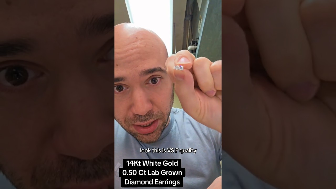0.50 Ct Lab Grown Diamond Stud Earrings 14Kt White Gold