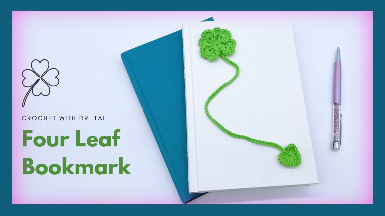 【EP83】 TRY IT!!! Four Leaf Clover Crochet Bookmark | DIY