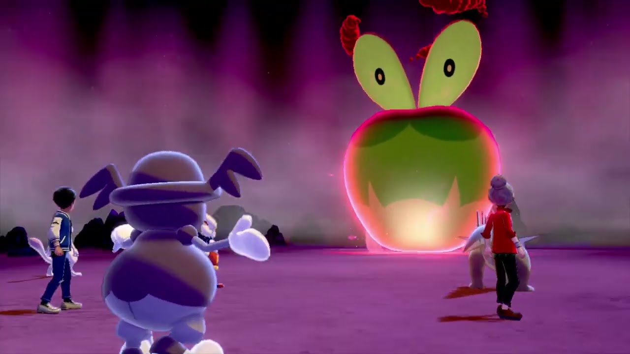 shiny applin in pokémon shield raid den