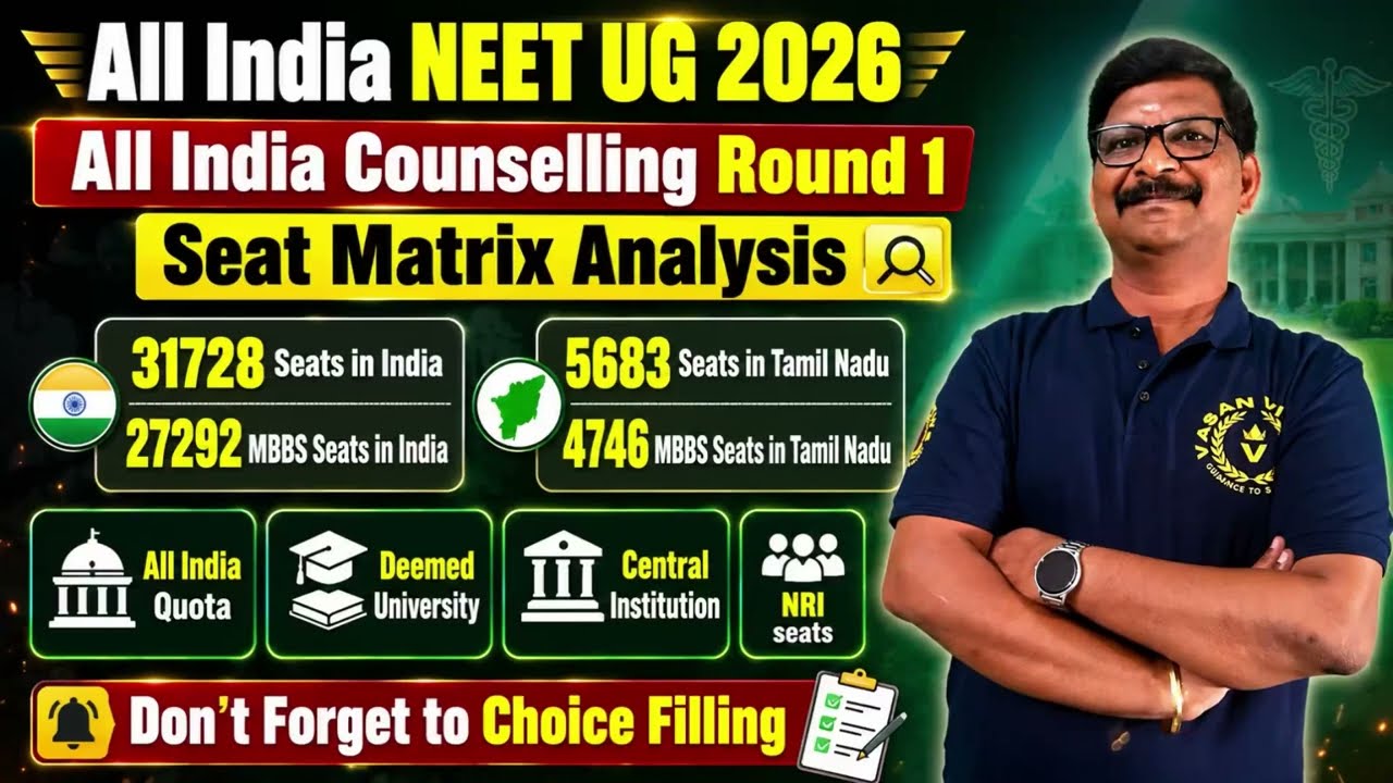 31,728 Seats in India, 5,683 Seats in Tamil Nadu | All India NEET UG 2026 | All India Counselling...