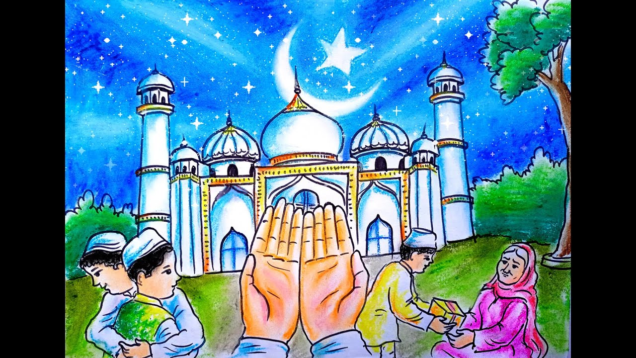 Eid Ul Zuha Drawing | How to Draw Eid Mubarak Festival | Festival Drawing | Sutar Art and Crafts