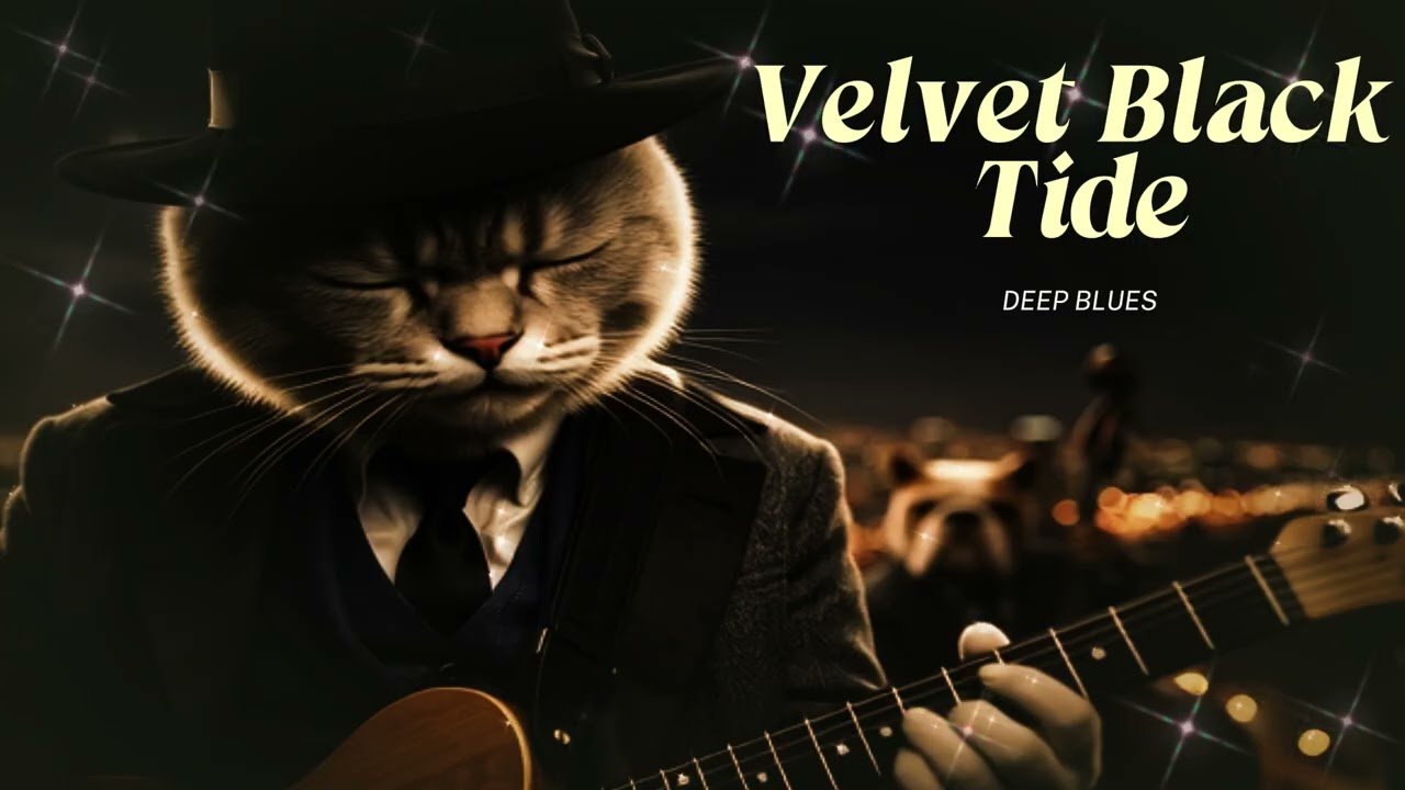 🖤 Velvet Black Tide | Dark Oil Night #DeepBlues #ModernBlues