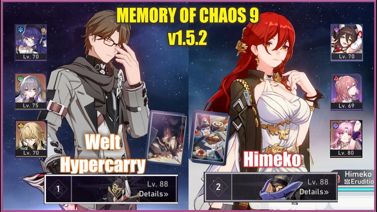 E0 Welt E2 Himeko Memory of Chaos 9 | Honkai Star Rail 1.5