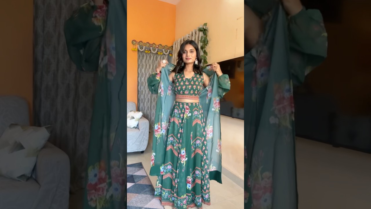 Three piece set || Lehenga with jacket from Myntra #threepiececollection #lehenga #myntrahaul