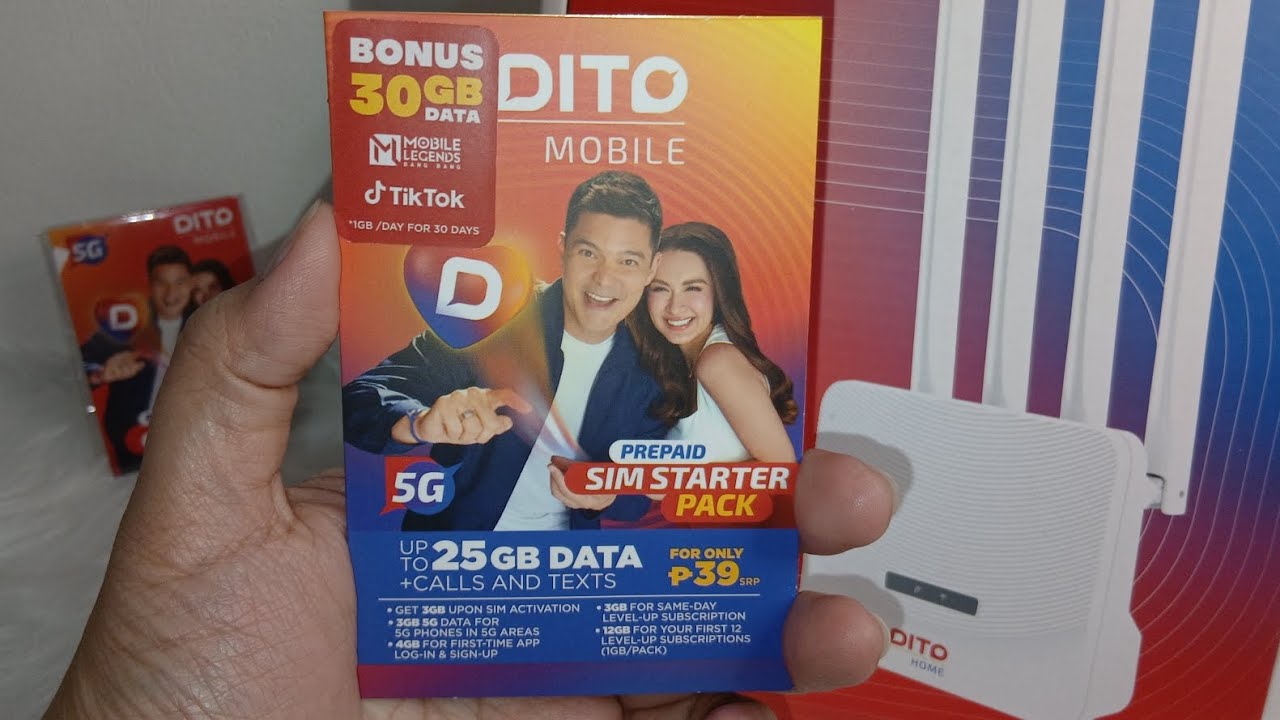 Dito Prepaid Sim Starter Pack MLBB & Tiktok Bundle Bonus 30GB plus Calls & Texts #shopeetagtowin 