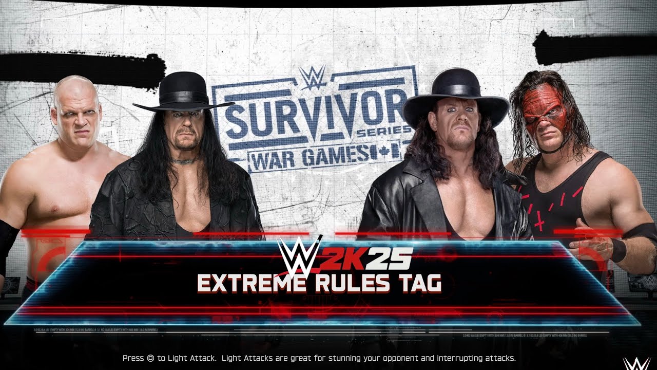 WWE 2K25 - Undertaker 12’ & Kane 08’ vs Undertaker 10’ & Kane 12’ | Extreme Rules Match PS5 