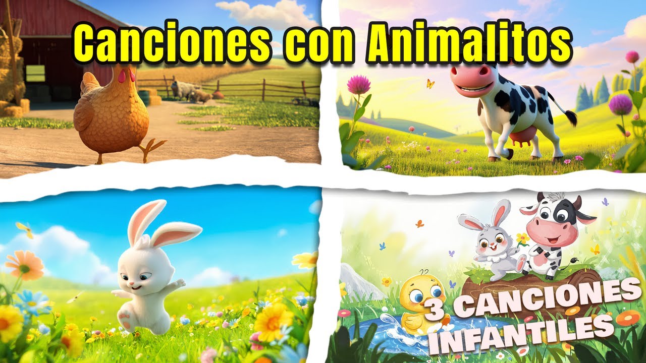 Un Día con Animalitos y sus Canciones 🐶🎶 | Tres Canciones Infantiles para Disfrutar