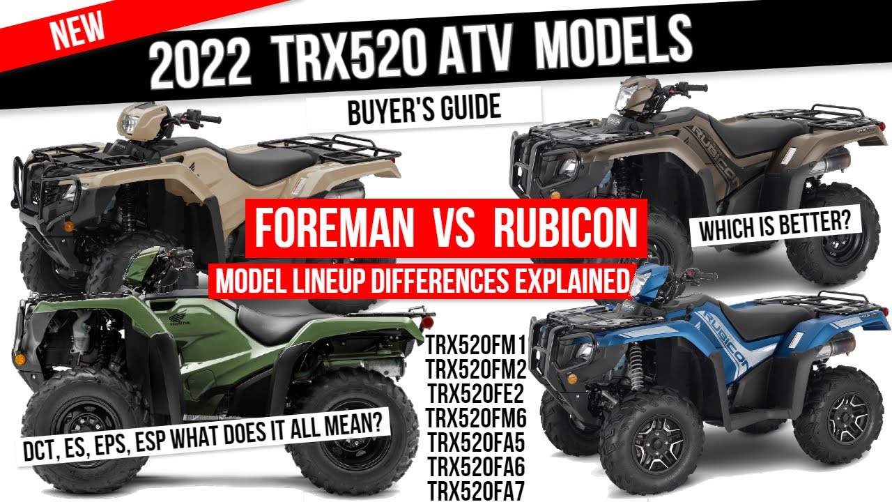 2022 Honda Foreman VS Rubicon 520 ATV Model Lineup Differences Explained | TRX520 4x4 Buyer's Guide
