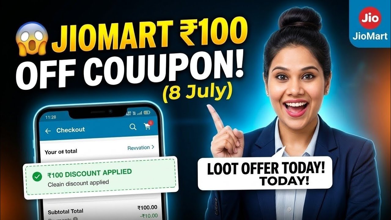 🎉Jiomart 100 OFF Coupon Today 😱 Jiomart Coupon Code Today | Jiomart LOOT Offer 8 July