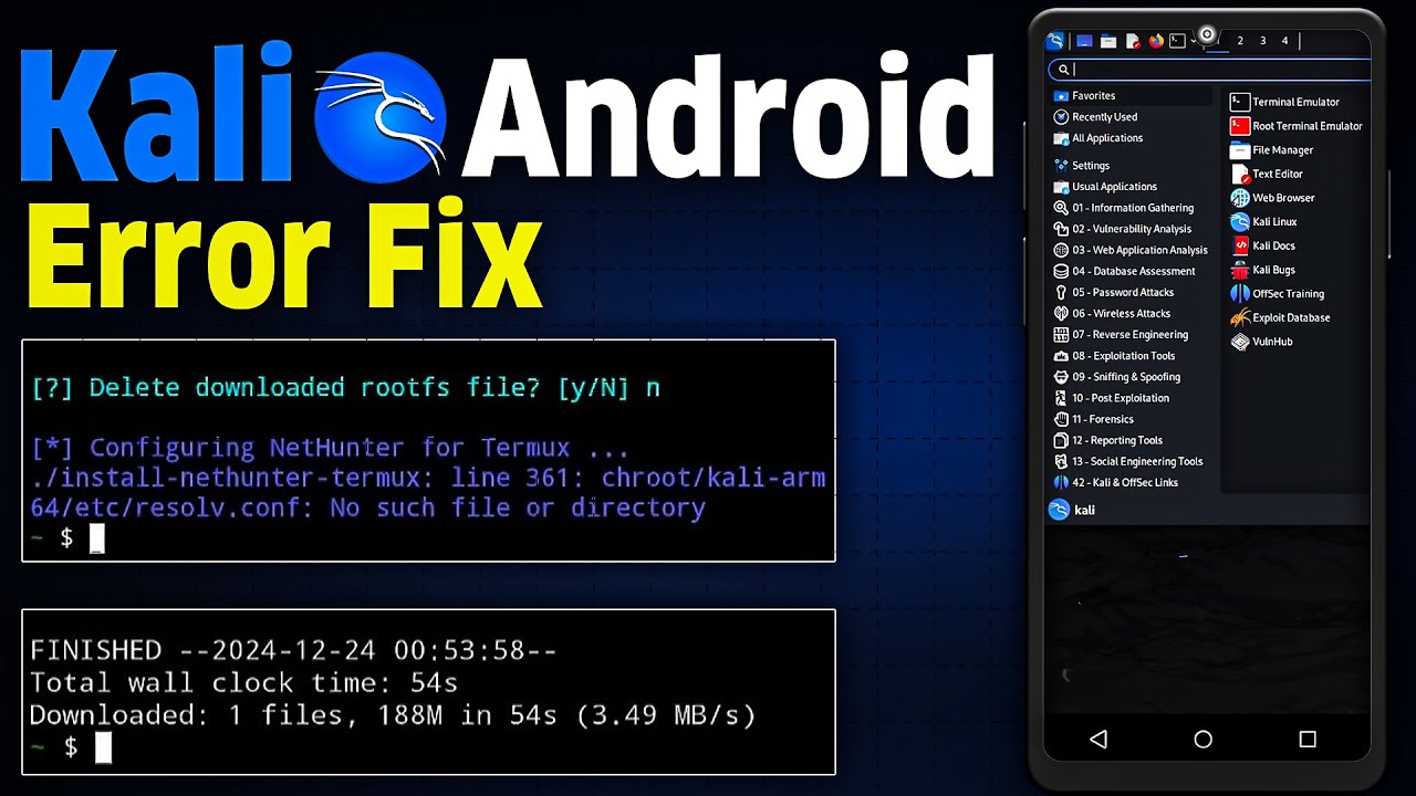 Kali Linux Installation Error Fix Termux | Configuring Nethunter For Termux Fix |