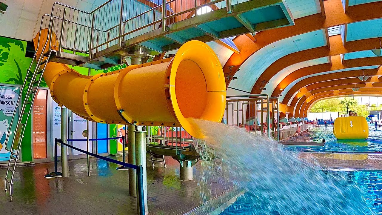 Jungle Water Slide Ride 🌿💦 | Deichwelle Neuwied 🇩🇪 Germany 
