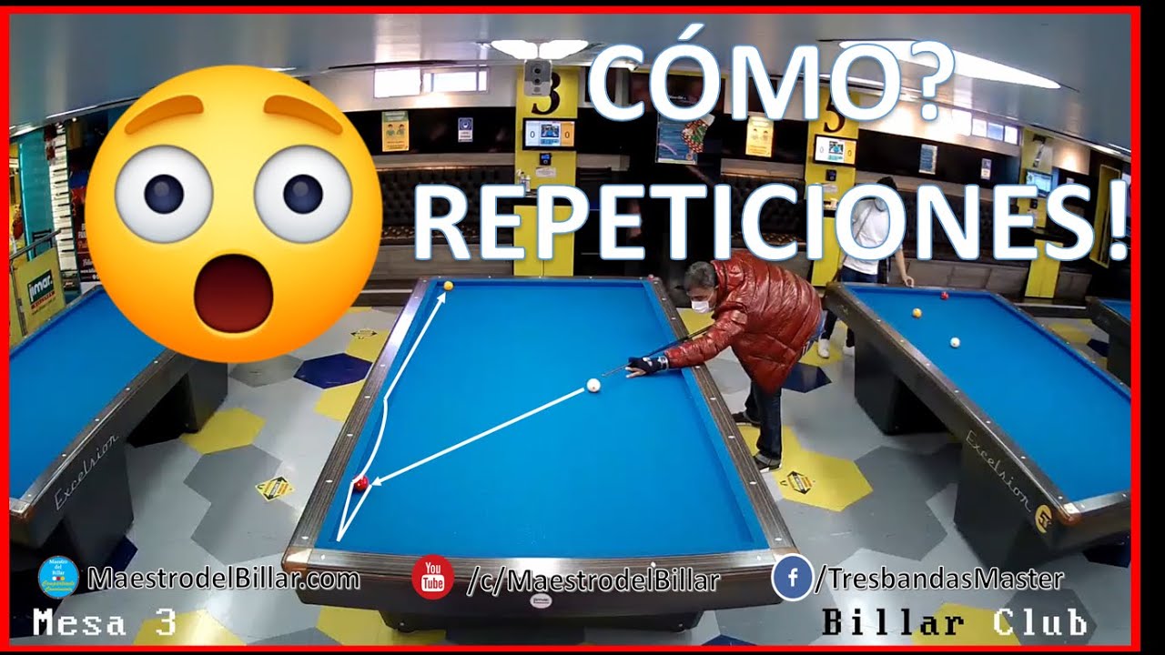 Como Jugar Carambola en el Billar a Tres Bandas 😱 Técnica para Hacer REPETICIONES!