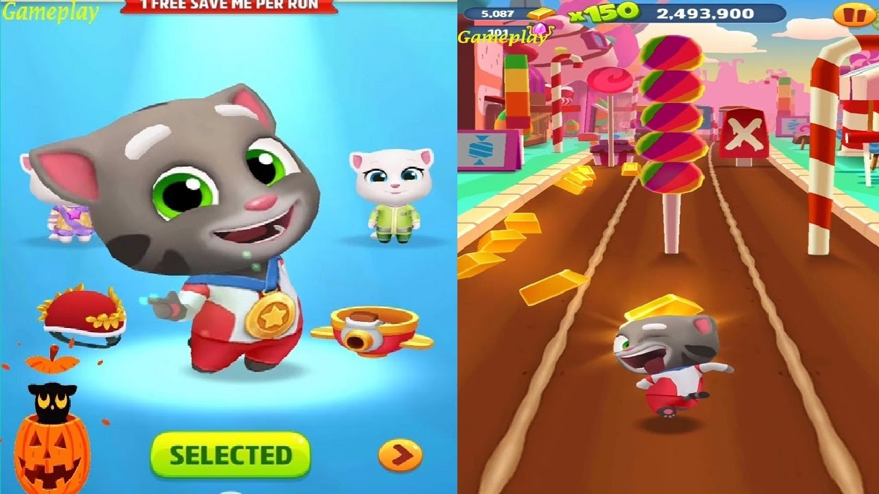 Talking Tom Gold Run New Update Halloween 2024  Candy Side world Champion Tom VS Boss Fight Gameplay