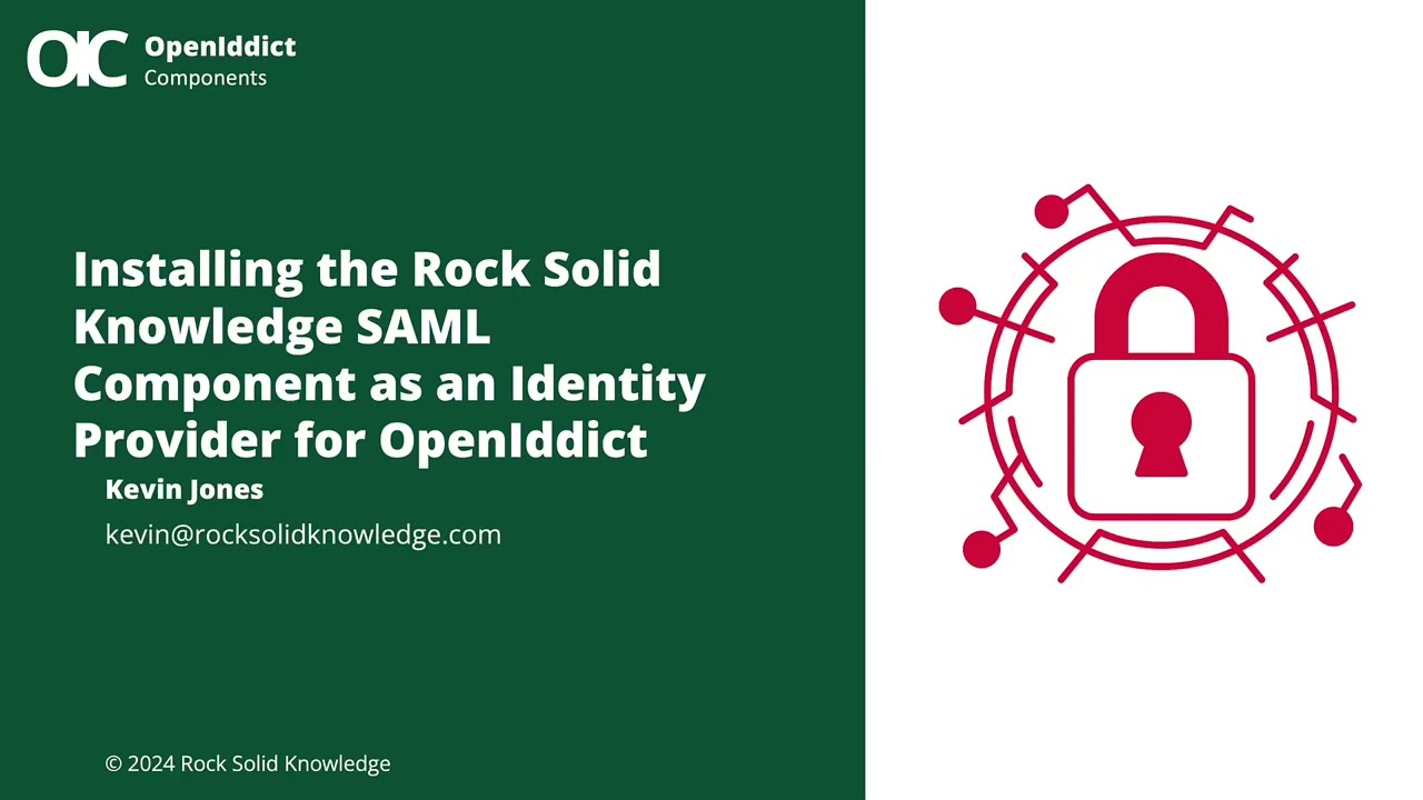 Installing the OpenIddict RSK.SAML Component as an IdentityProvider.