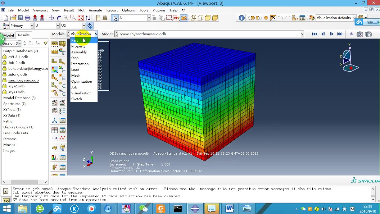 abaqus Simulation of Triaxial Compression Simulation