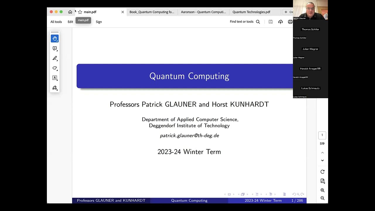Quantum Computing: 1st lecture (introduction, foundations)