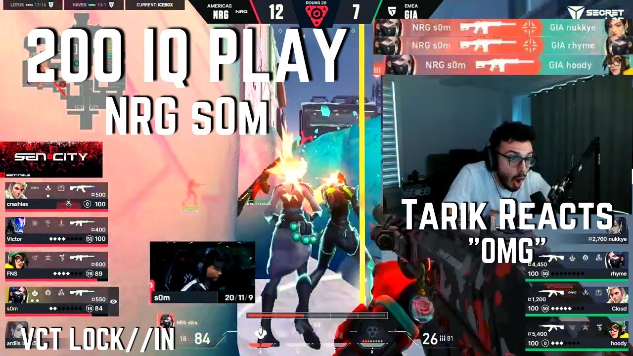 SEN Tarik Reacts to this 200 IQ Play from NRG s0m vs GIA VCT LOCK//IN | VALORANT Clips