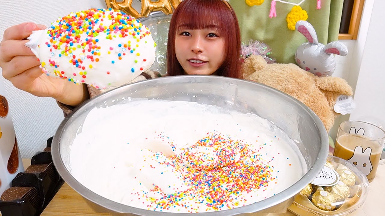 【大食い】クリスマスは生クリーム1Lを爆食い！