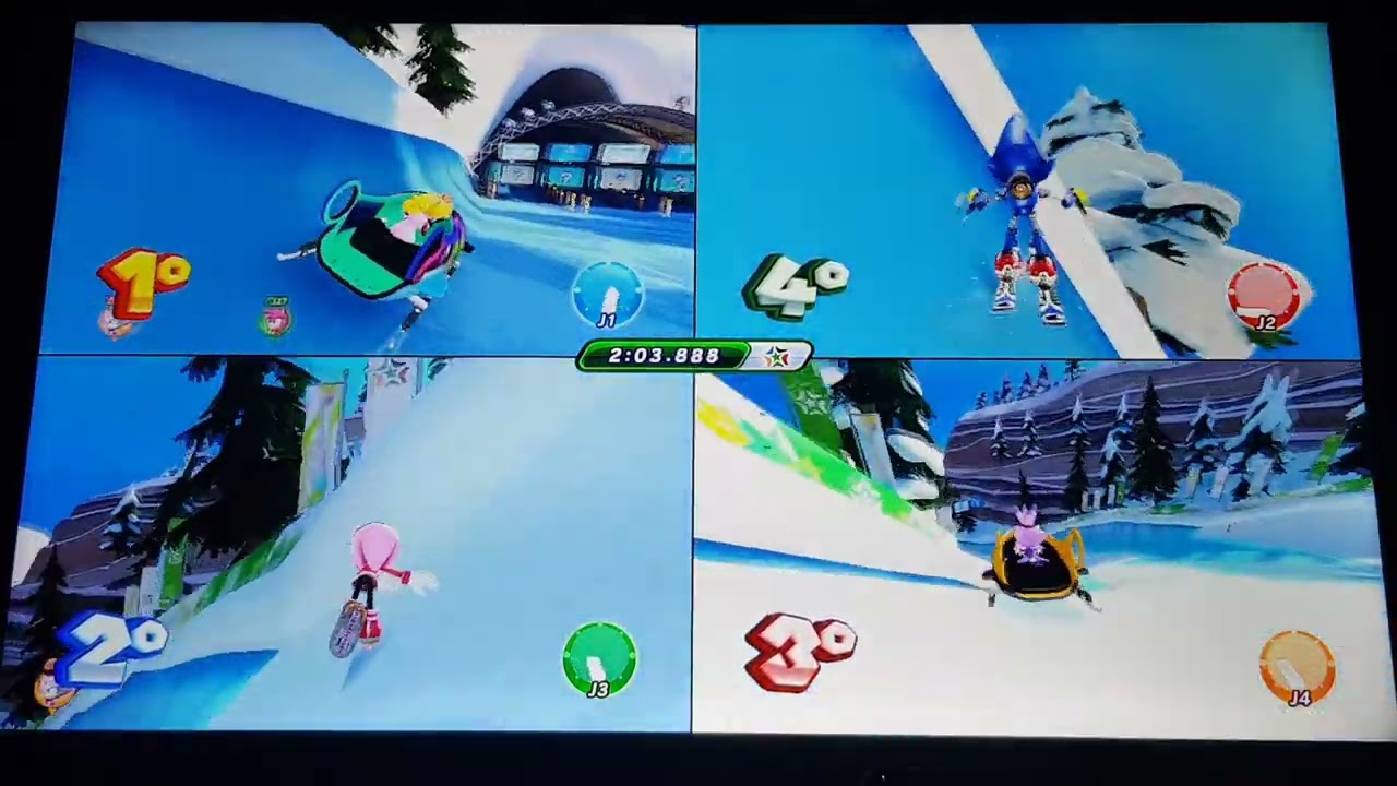 Mario & Sonic Sochi 2014 Winter Sports Champion Race #24 (Peach Vs Amy Vs Blaze) + Metal Sonic Loses