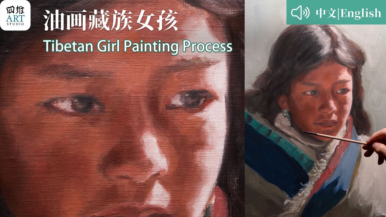 Direct painting Process Tibetan girl portrait | Wet-on-wet