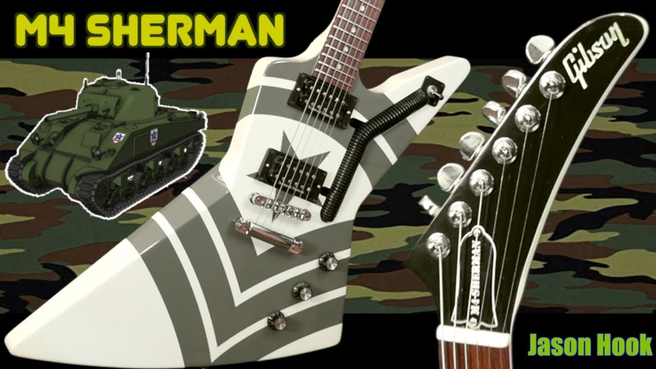 Что это спереди? Гитара Gibson Jason Hook Signature M4 Sherman Explorer 2012 года | Обзор + демо