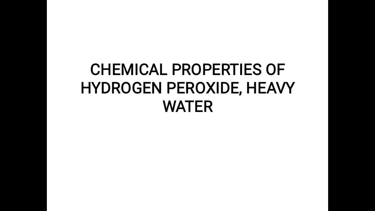 Unit 9, Part 8, chemical properties of hydrogen peroxide
