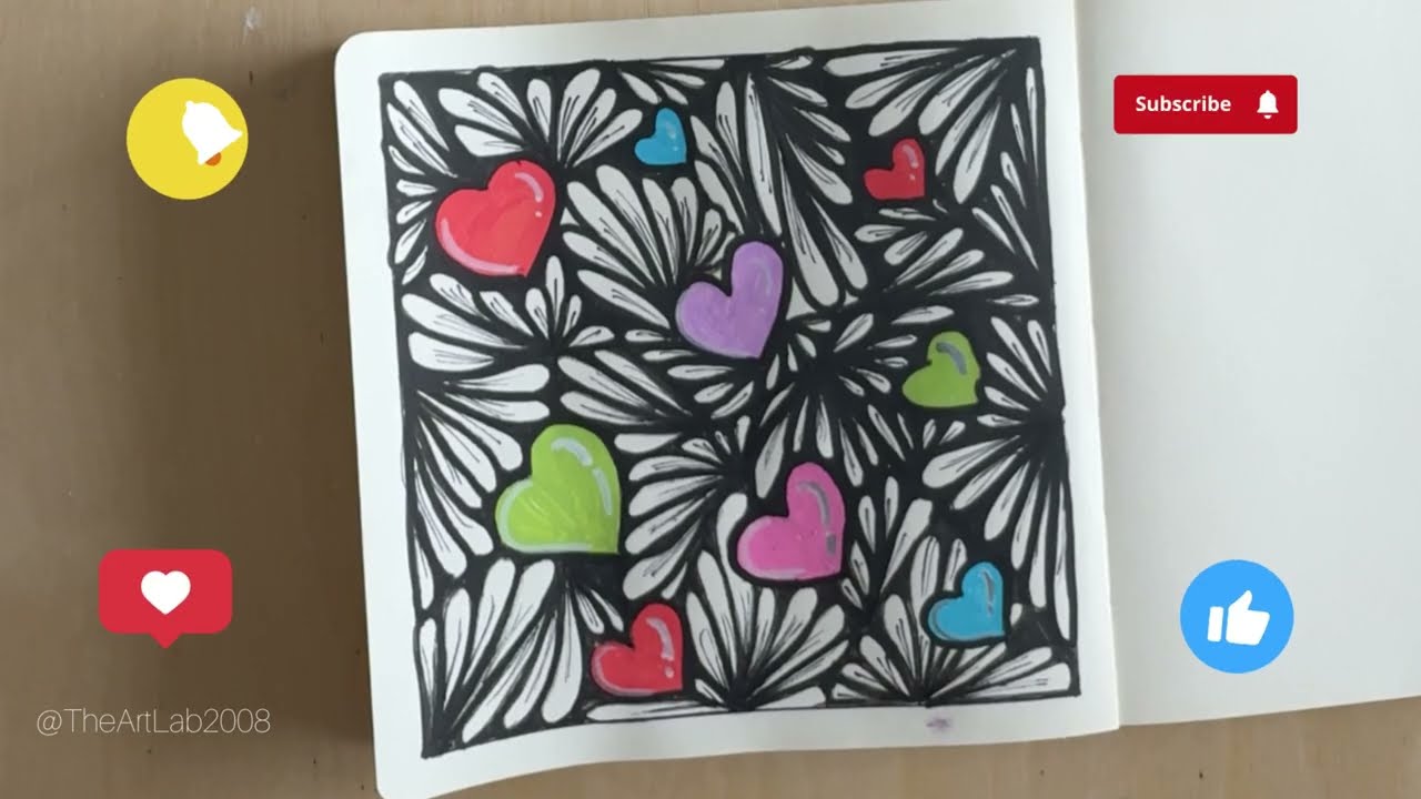 🎨 Easy Zentangle Art | Relaxing Abstract Patterns 🌀