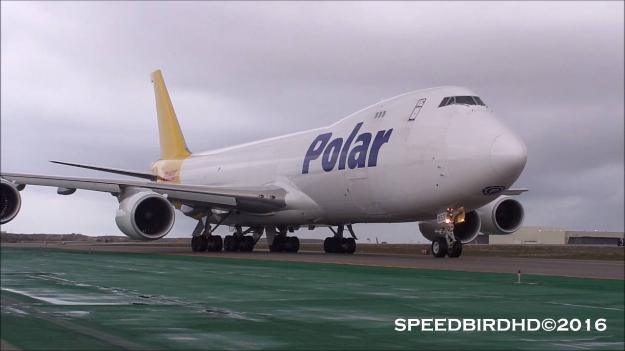 Polar Air Cargo Boeing 747-8F [N853GT] Landing and Taxi
