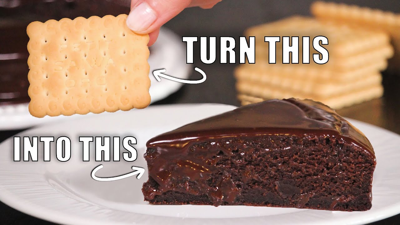 Leftover Cookies Chocolate Cake | 4 Ingredient | How Tasty Channel