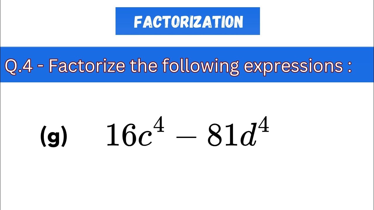 || Factorize the following expressions || Algebraic Expression || Chapter 15 ||
