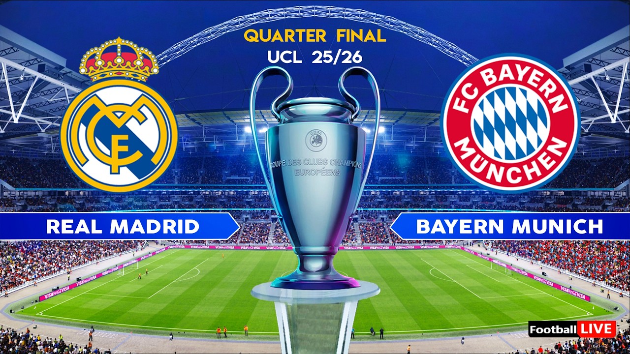 REAL MADRID vs BAYERN MUNICH - UEFA Champions League 2026 Quarter Final | Full Match Simulation PES