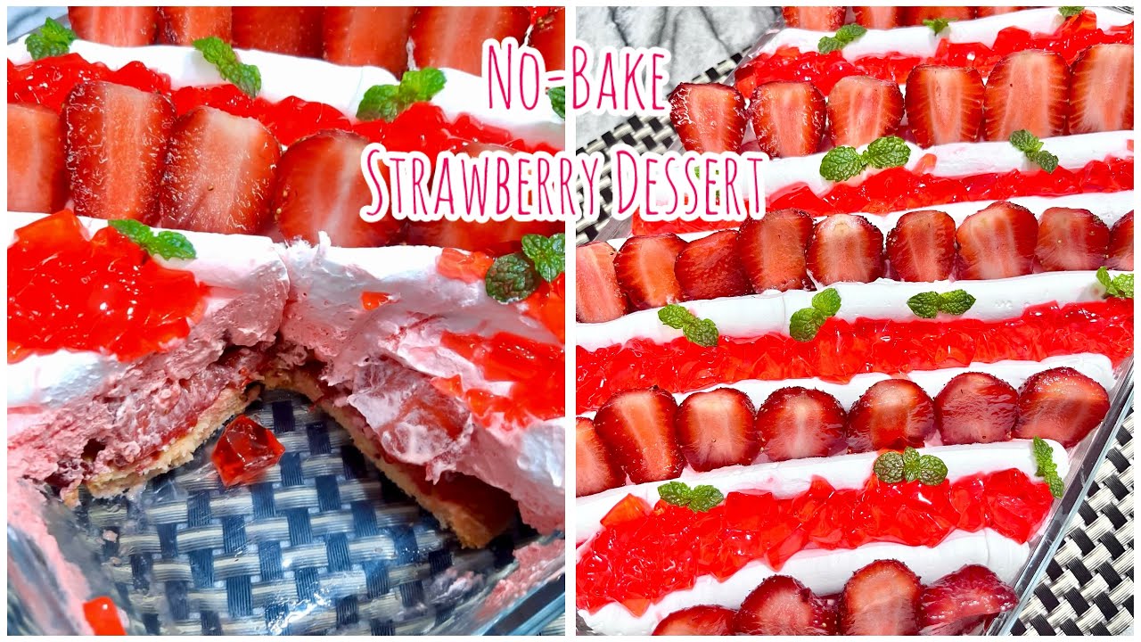 Eid Special No-Bake Strawberry Dessert/Delight Recipe–Strawberry Delight–2024 Eid Recipe–Quick&easy