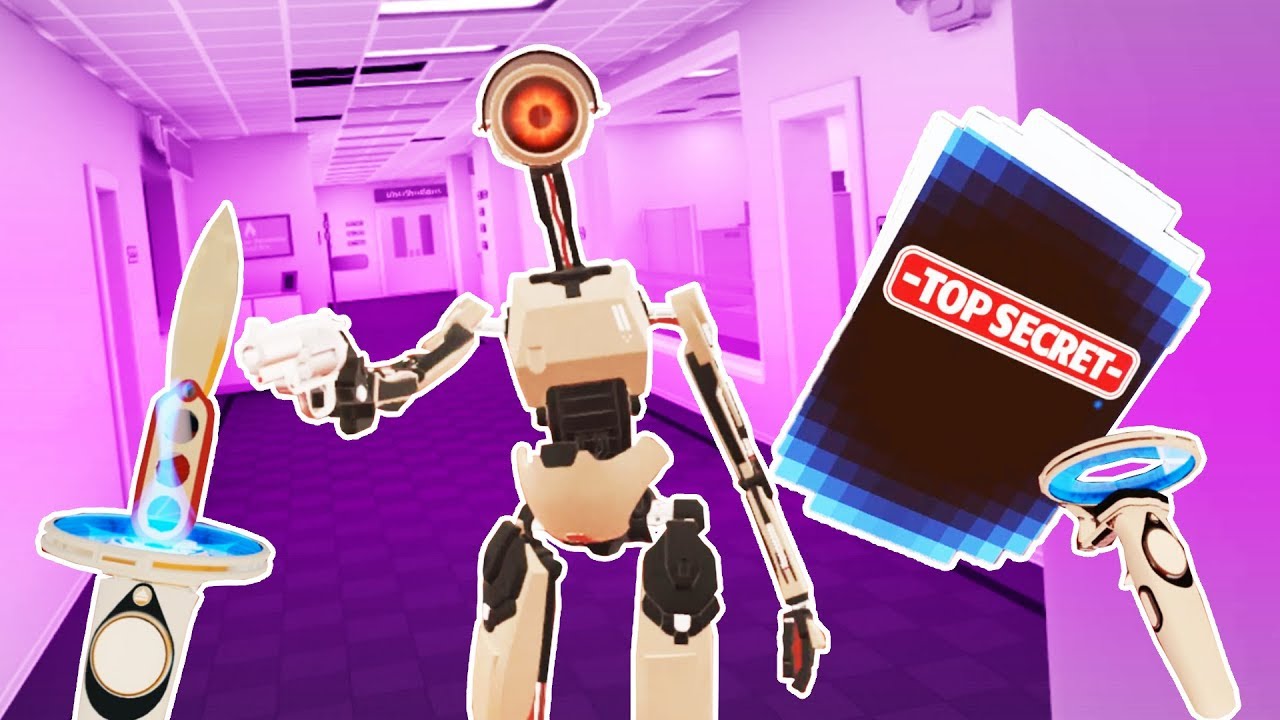 I KNIFED A ROBOT and STOLE SOME SECRET FILES in Budget Cuts Arcade VR!
