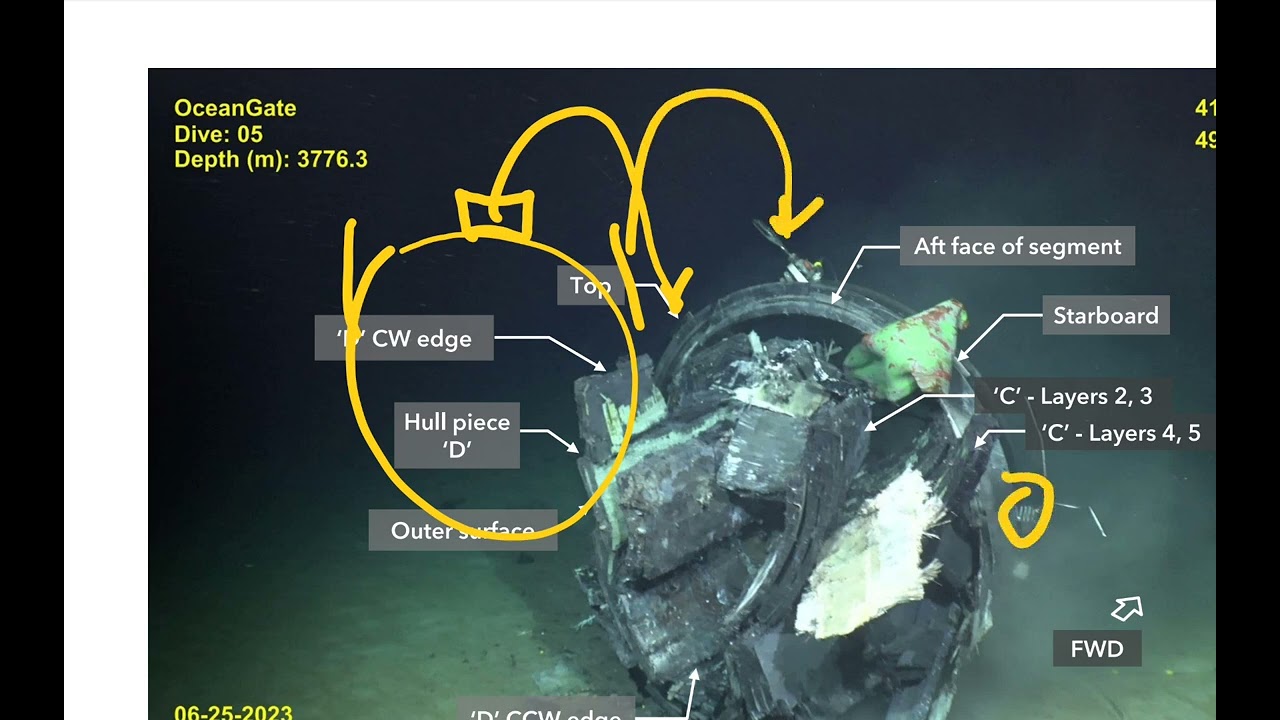 Titan Submersible aft segment,  two oxygen tanks, front dome and side rail story part 1