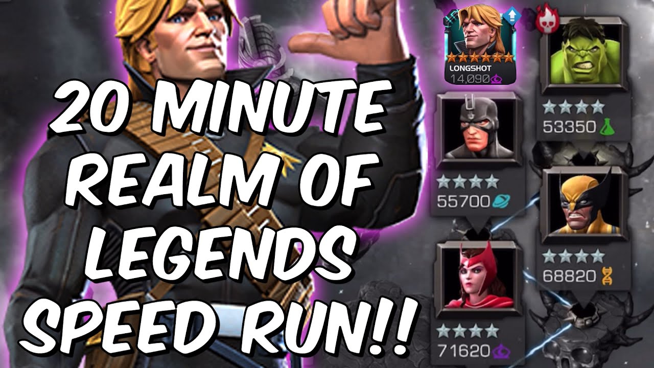 INSANE 6 Star Longshot Realm of Legends Speedrun! - God Tier Mystic - Marvel Contest of Champions
