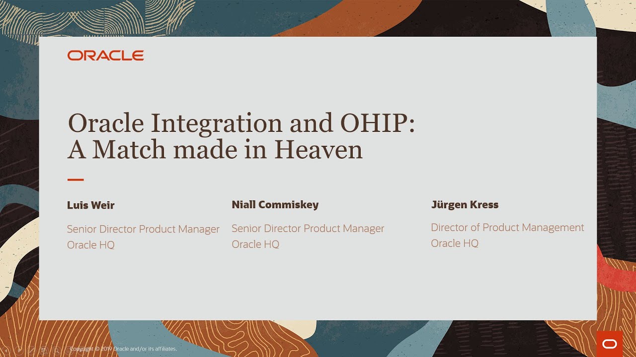 Oracle Integration Cloud and OHIP A Match Made in Heaven   Partner Community Webcast March 30th 2021