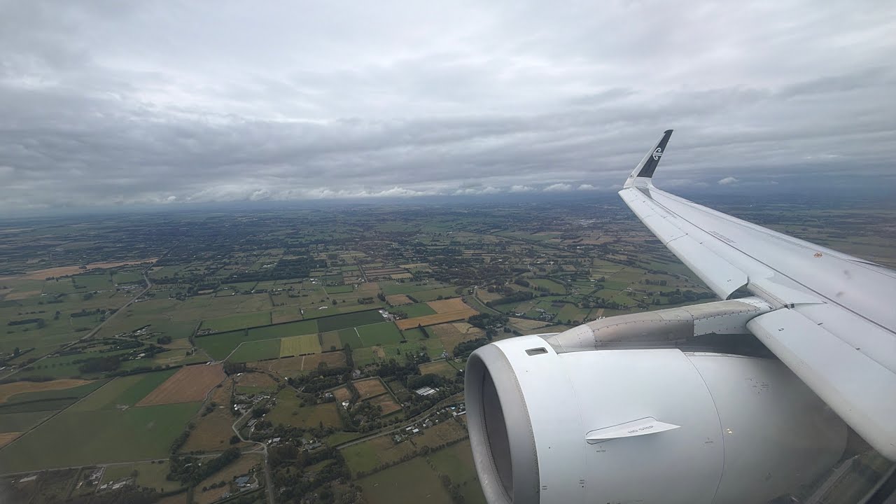 Air New Zealand NZ377 Descent, Landing, and Taxi to Gate at Christchurch! 1/16/26