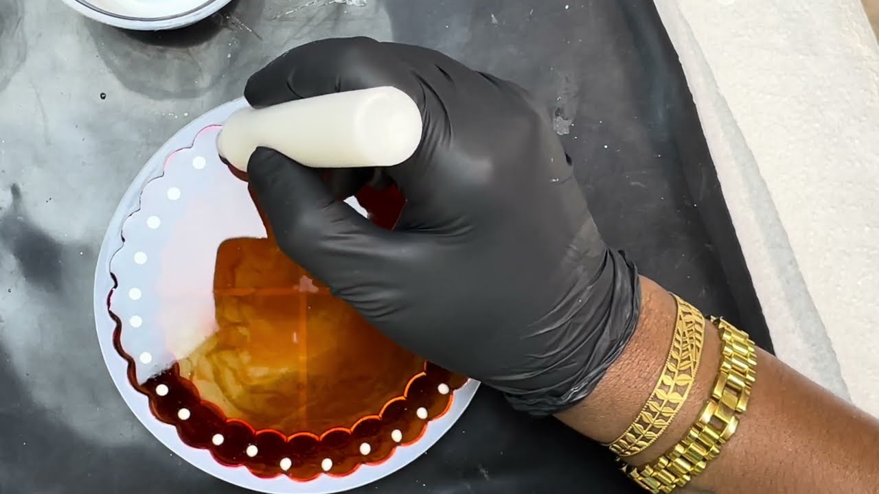 #449-Amber Trinket dish